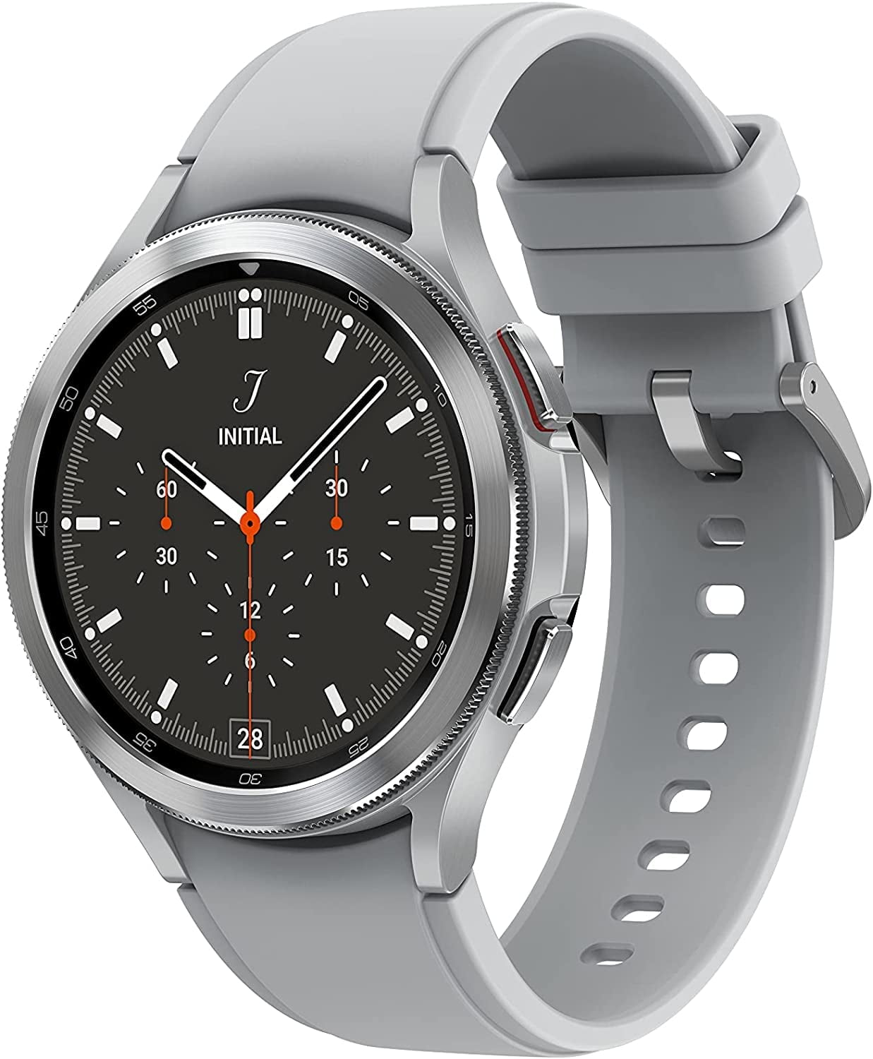 Samsung Galaxy Watch 4 Classic 46 mm reloj inteligente con monitor ECG Tracker para salud, fitness, correr, ciclo de sueño, detección de caídas GPS LTE, color plateado (Reacondicionado)