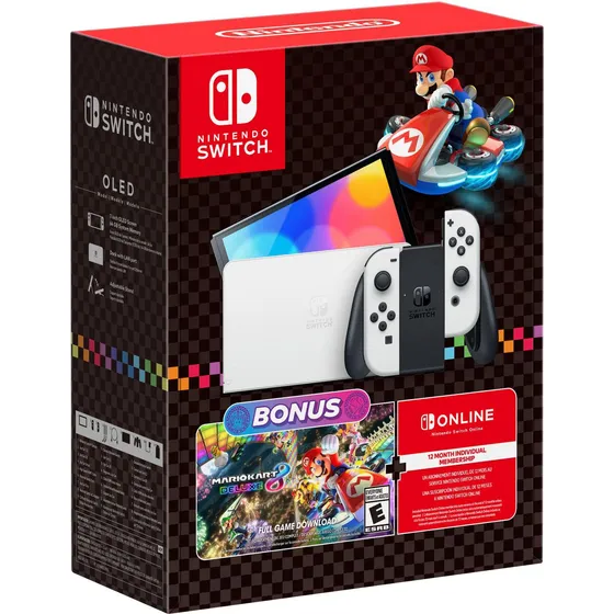 Nintendo Switch OLED Mario Kart 8 Deluxe Bundle
