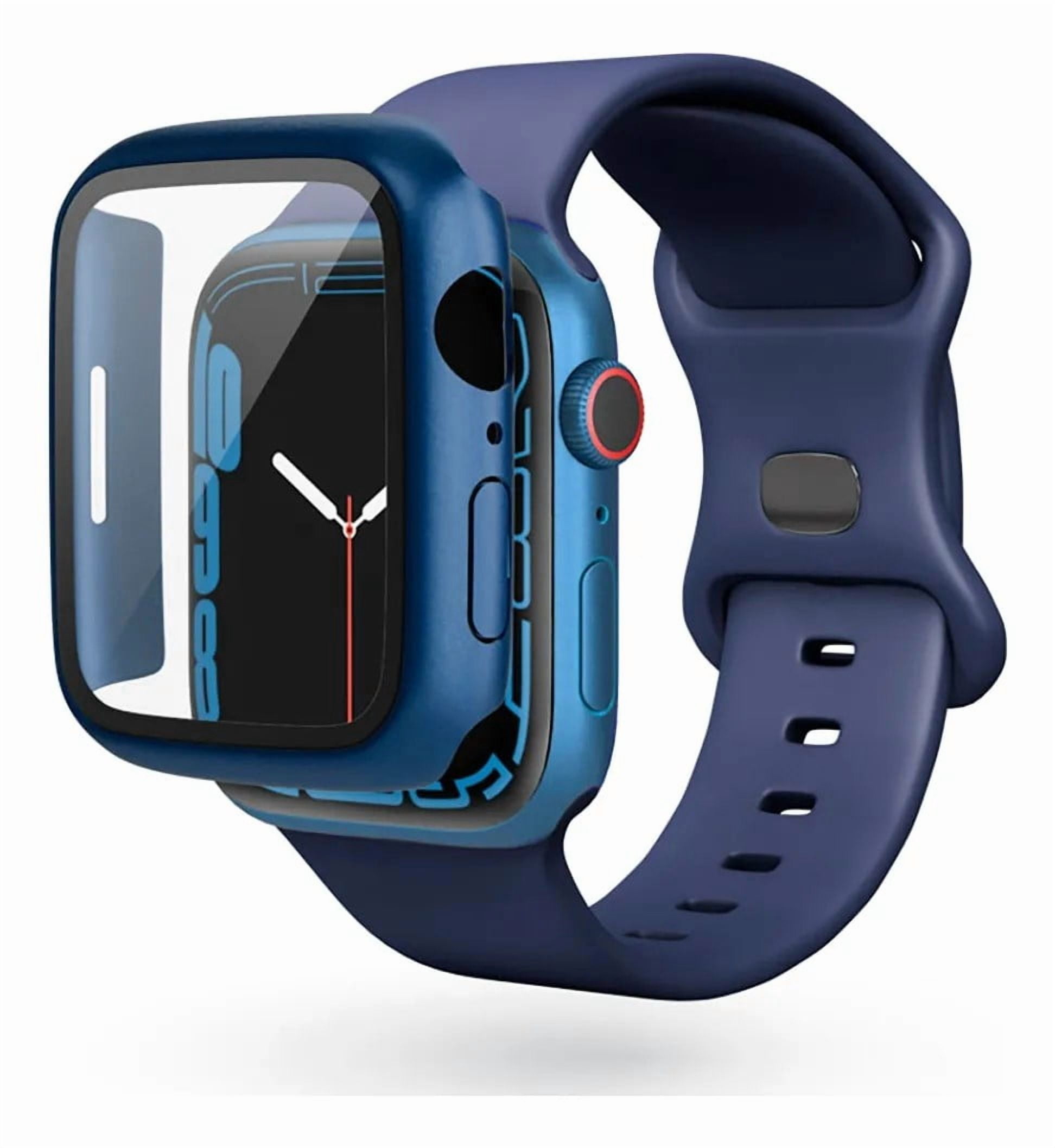 Correa de Silicona con Funda Protectora de Cristal para Apple Watch