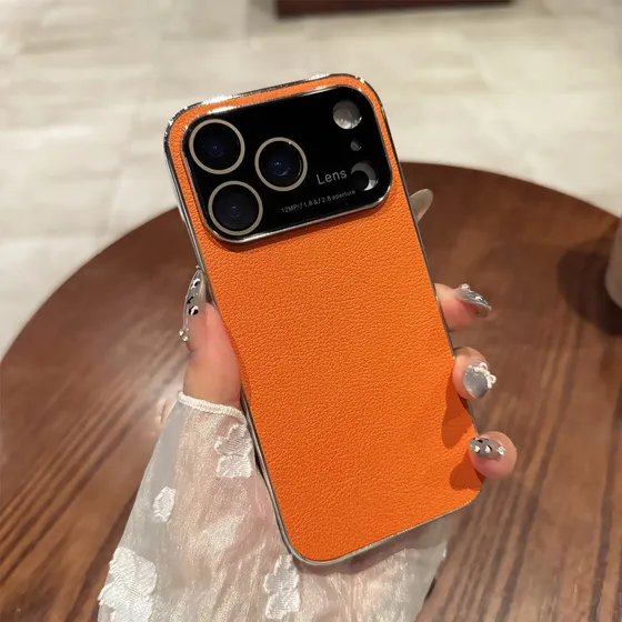 Funda Marco Galvanizado de Cuero Naranja