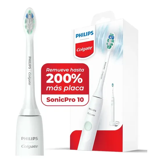 Cepillo Dental Eléctrico Philips Colgate SonicPro 10 Recargable, Tecnología Sónica, Remueve 200% más Placa