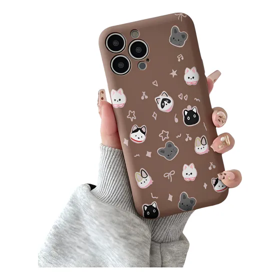 Funda iPhone Kawaii Gatos Pastel