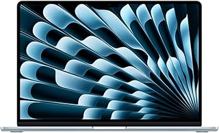Apple 2025 MacBook Air (de 15 Pulgadas, Chip M4 de Apple con CPU de 10 núcleos y GPU de 10 núcleos, 16GB Memoria unificada, 256 GB) - Azul Cielo