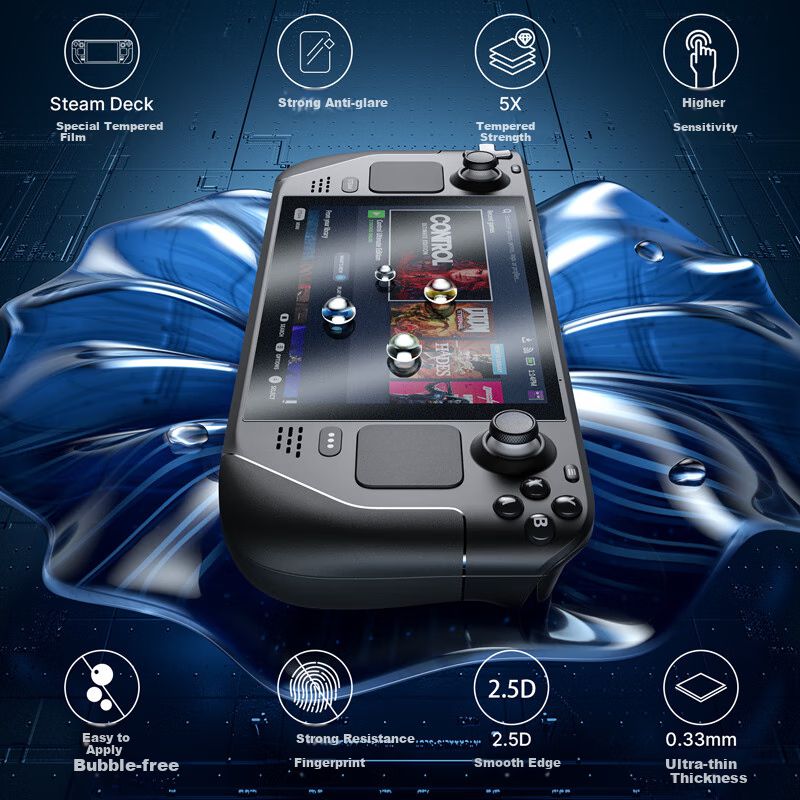Protector de pantalla JSAUX Steam Deck OLED vidrio templado antirreflejante mate 2 piezas