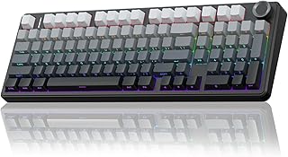 AULA F99 Pro Teclado mecánico para juegos, teclado mecánico inalámbrico de 3 modos con botón, estructura acolchada de cinco capas, grabado lateral, RGB, QWERTY, teclado personalizado intercambiable en