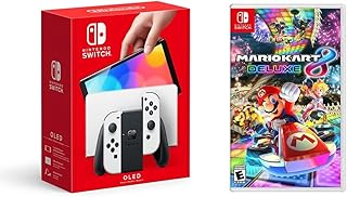 Consola Nintendo Switch OLED w/White Joy-Con - Standard Edition (Versión Internacional) + juego físico de Mario Kart 8
