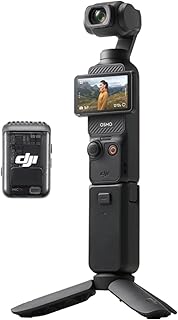 dji Pack para Creadores Osmo Pocket 3, cámara Vlogs con CMOS 1'' y 4K/120 fps, estabilización en 3 Ejes, Seguimiento de Caras/Objetivos, Enfoque rápido, Incluye micrófono, cámara pequeña