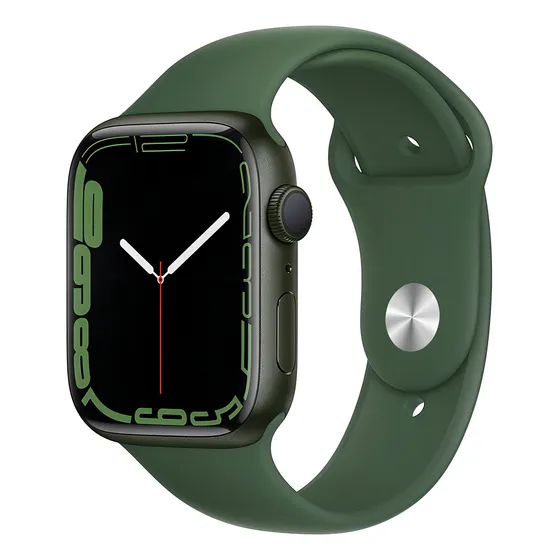Apple Watch (GPS) Series 7 display de 1.772" con correa de fluoroelastómero color verde trébol y caja color verde - Excelente (Reacondicionado)