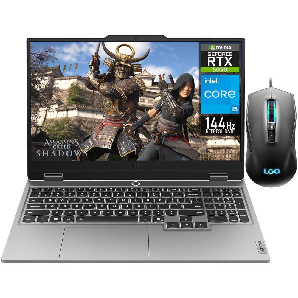 Laptop gamer lenovo loq rtx 5050 core i5 24gb 1tb + mouse