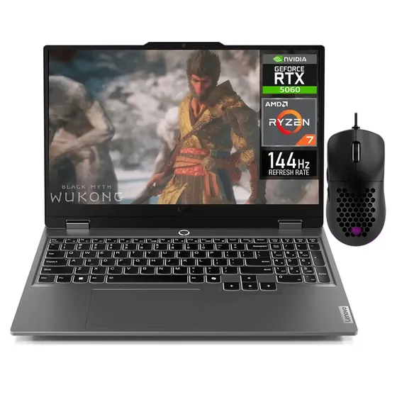 Laptop Gamer Lenovo Loq 15ahp10 Nvidia Geforce Rtx 5060 8gb Amd Ryzen 7 250 24gb Ddr5 Ssd 512gb Pantalla 15.6 Ips Fhd 144hz Teclado Ingles Mouse Dxt Gaming Fluidez Total Y Gaming Competitivo