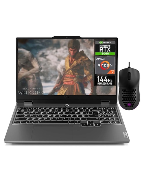 Laptop gamer Lenovo LOQ15I-506024512M 15.6 pulgadas Full HD AMD Ryzen 7 NVIDIA GeForce RTX 5060 24 GB RAM 512 GB SSD