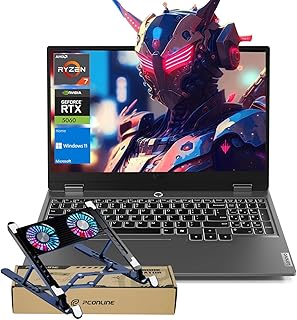 Lenovo LOQ - Portátil para juegos, 15.6" FHD (1920 x 1080), AMD Ryzen 7 250, NVIDIA GeForce RTX 5060, 16GB DDR5 RAM, 1TB PCIe M.2 SSD, paquete con enfriador de portátiles BDL, Wi-Fi 6, Windows 11 Home