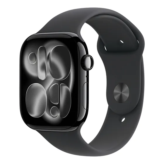 Apple Watch Series 11 GPS • Caja de aluminio negro azabache de 46 mm • Correa deportiva negra – M/L - Distribuidor Autorizado