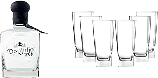 Tequila Don Julio 70 Añejo Cristalino 700ml + 6 Vasos de Vidrio Francés