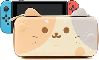 GeekShare Funda para Switch, Protector para Switch con Diseño de Orejas de Gatito, Funda Portátil de Viaje para Consola y Accesorios de Switch (Tricolor Grande)