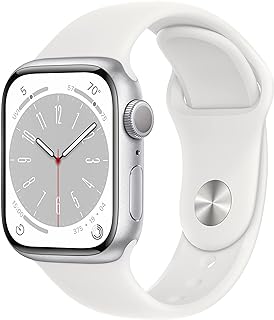 Apple Watch Serie 8 (GPS, 41MM) - Carcaza Pleatada de Aluminio con Sport Band Blanca - M/L (Versión de USA) (Reacondicionado)