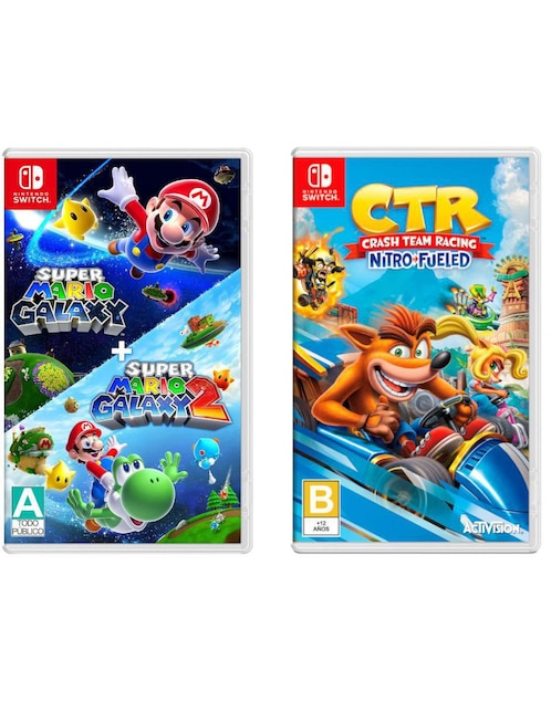 Super Mario Galaxy + Super Mario Galaxy 2 + Crash Team Racing Nitro Fueled Bundle