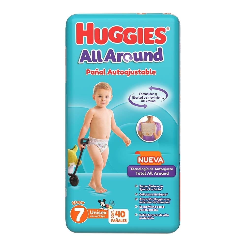 Pañales Huggies All Around autoajustables etapa 7