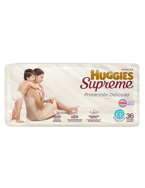 Pañales Huggies Supreme Pure & Natural Etapa 6 Bebé Unisex