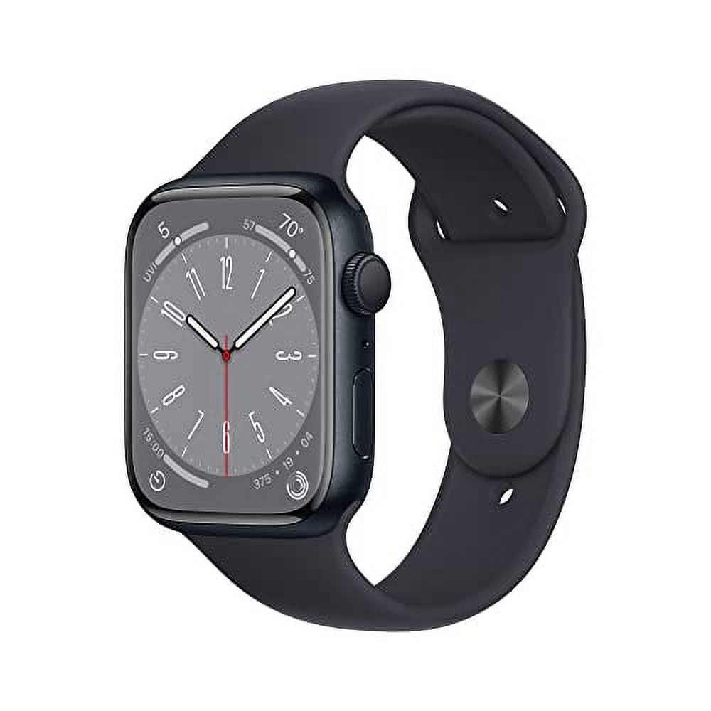 Apple Watch Series 8 [GPS 45mm] Smart Watch w/ Midnight Aluminum Case with Midnight Sport Band - S/M.