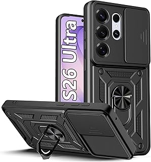 Funda para Samsung Galaxy S26 Ultra 5G Case for S26Ultra Carcasa Uso Rudo con Soporte Kickstand Protector Protectora de Pantalla cámara Lente Acrílico Estuche Anti-Amarillo Anti-Huellas SJ