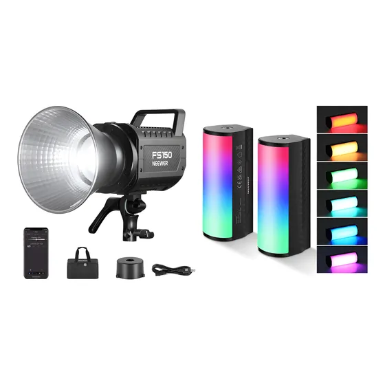 Luz Led Fs150b Para Video Bicolor Cob Con Control App