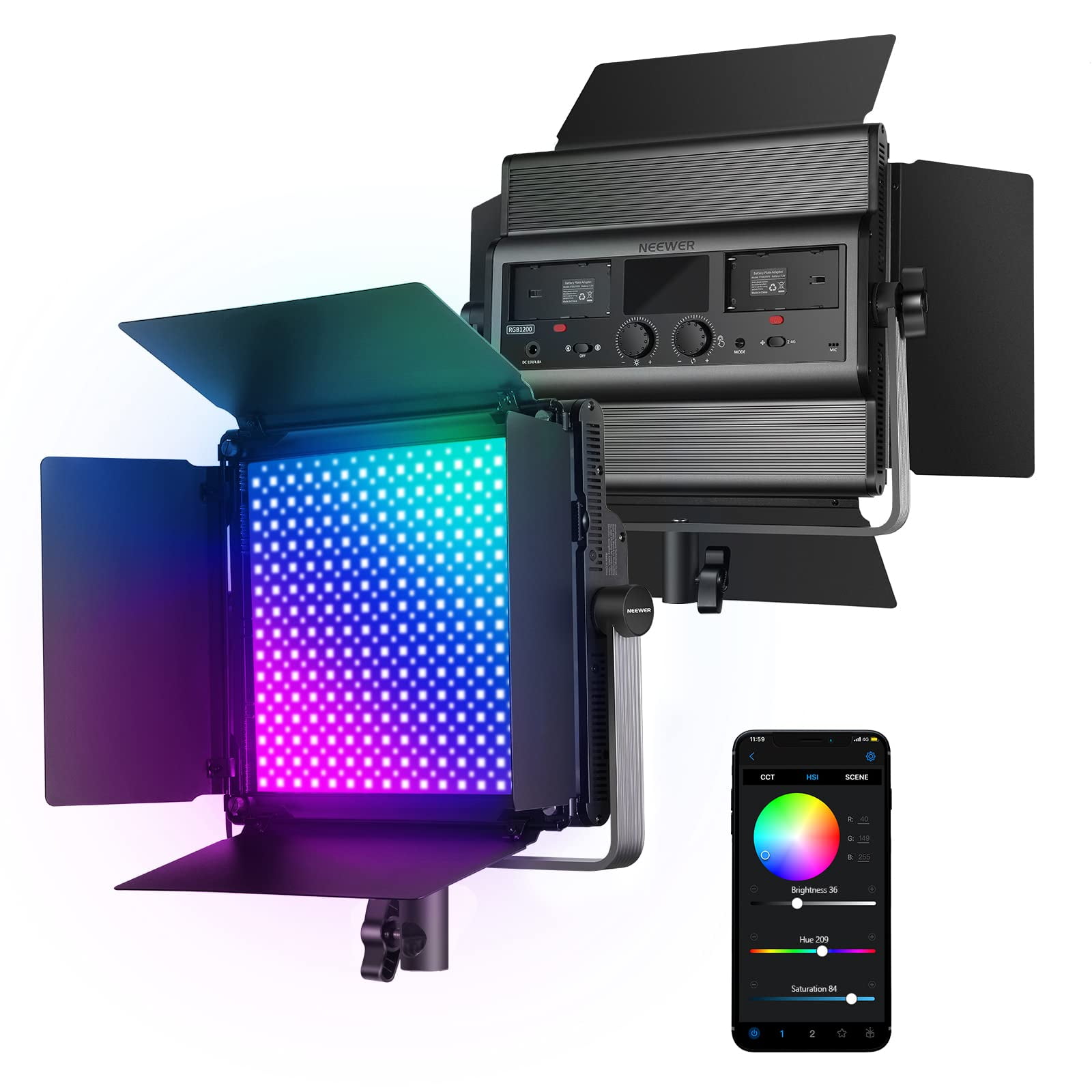Neewer Luz de Video LED RGB1200
