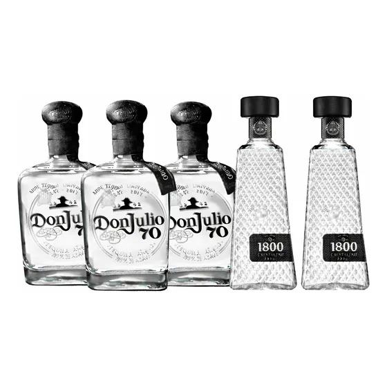 Tequila Don Julio 70 + 1800 Cristalino Bundle 5 Botellas